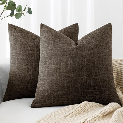 MIULEE Pack of 2 Decorative Linen Burlap Pillow Covers Farmhouse Boho Accent