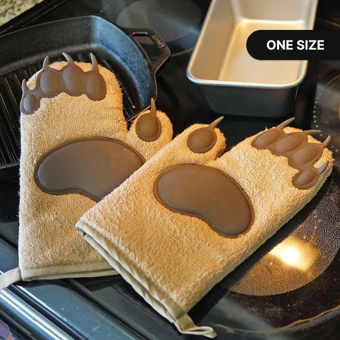 Fairly Odd Novelties FON-10278 Bear Oven Mitts Set, Funny Kitchen Mittens for Baking or Everyday Cooking