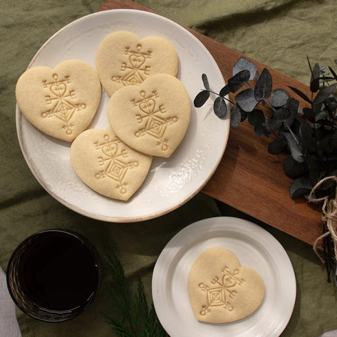 Set of 2 Icelandic Magical Stave Cookie Cutters - Designs: Love Charm Astarstafur & Runic Compass Vegvisir (2 pieces) -
