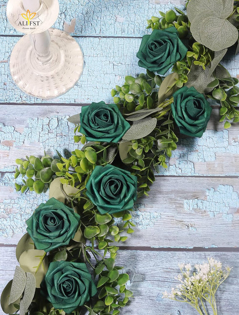 50pcs Artificial Flower, Real Touch Foam Roses Decoration for Wedding Bridesmaid Bridal Bouquet Centerpieces