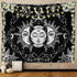 Ftuency Black and White Sun and Moon Tapestry, Mystic Burning Sun Wall Hanging Decor for Bedroom (59" W x 51" L)