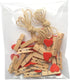 LWR CRAFTS Red Heart Wooden Mini Clothespins, 20 Pieces and Jute Cord, 8ft