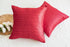 The White Petals Christmas Red Euro Pillow Covers, Faux Silk, 26x26 inch, Pack of 2