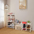 4 Simple Trending Tier Stackable Shoe Rack, Expandable & Adjustable Fabric Shoe Shelf Storage Organizer, White