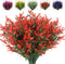RECUTMS Artificial Lavender Flowers, 8 Bundles UV Resistant Faux Outdoor Plastic Greenery Shrubs for Kitchen, Home,
