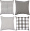 DII Decorative Square Throw Pillow Cover Collection, Cotton, Machine Washable, 18x18, Gray Assorted, 4 Piece