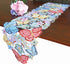 Easter Table Runner, Spring Embroidered Butterfly Applique Floral Cutwork, 13"×68"