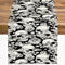 Gothic Table Runner White Skull Flowers Moth Pattern Table Runner Table Cloth