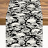 Gothic Table Runner White Skull Flowers Moth Pattern Table Runner Table Cloth