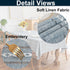 Gernaice 24x24 Inch, Boho Striped Small Square Tablecloth Premium Linen Blend with Cutwork Embroidery, Dustproof
