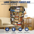 RGIFYIAE 18.9"x16.5" Retro Wooden Bookshelf Laundry Basket Oxford Cloth Books Laundry Hamper With Handle Foldable