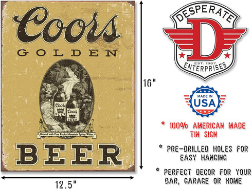 Poster Discount COORS Golden Vintage Tin Sign, 12x16