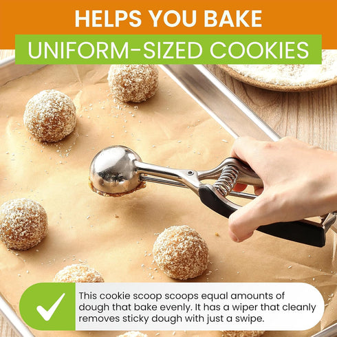 Spring Chef Medium #40 Stainless Steel Cookie Scoop for Baking, Multifunctional with Trigger Release, Dishwasher Safe