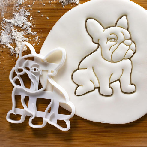 Set of 2 French Bulldog Cookie Cutters, Body & Face Designs, 2 Pieces by Bakerlogy