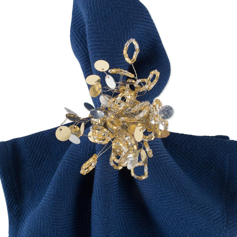 DII Christmas Thanksgiving Holiday Tabletop Décor - Decorative Napkin Ring Holder Set, 6 Piece, 1.5" Diameter, Gold