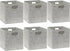 Simple Houseware 6 Pack Printing Fabric Cube Storage Bin with Handle - Gray