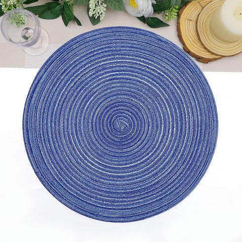 SHACOS Round Braided Placemats, 15 inch Set of 6 Washable Kitchen Table Placemats for Home Wedding Party