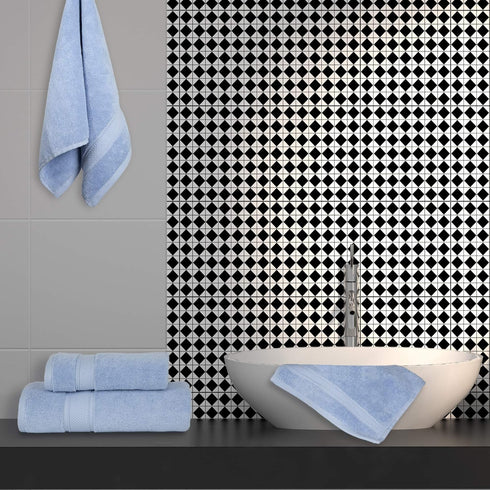 Set (6 Set, NOVA Luxury Linen - Hotel Quality Turkish Towel for Bathroom Pcs Towel Sky Blue)