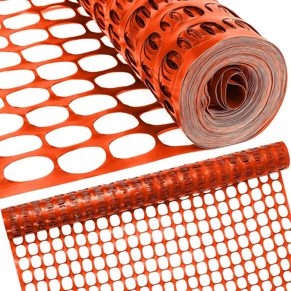 Houseables Plastic Mesh Fence, Construction Barrier Netting, Orange, 4'x100' Feet, 1 Roll,