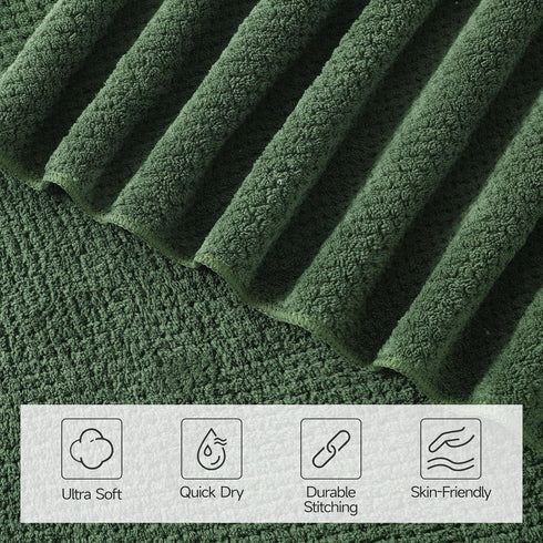 Set 8 2 35x70, 2 14x30, 4 14x14, REDKISS Premium Towel of - Ultra Soft Microfiber, Contains Large Bath Hand Washcloths