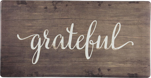J&V TEXTILES 20x39 inches Anti Fatigue Kitchen Mat, Non Slip, Easy Wipe Clean, Grateful Design, 1/2 Inch Thick
