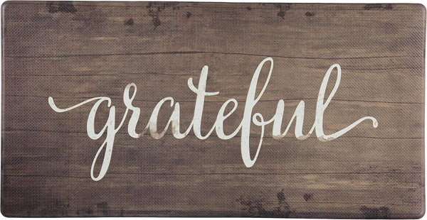 J&V TEXTILES 20x39 inches Anti Fatigue Kitchen Mat, Non Slip, Easy Wipe Clean, Grateful Design, 1/2 Inch Thick