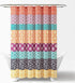 Lush Decor Bohemian Stripe Shower Curtain, 72" W x 72" L, Fuchsia & Orange, Striped Fabric Shower Curtain
