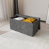 30" HOME DESIGN Florence Upholstered Folding Storage Bench, Tufted Top, Space-Saving Storage, Gray Corduroy Fabric