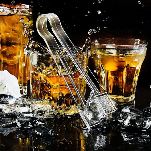 Patelai 10 Pieces Small Plastic Serving Tongs for Appetizers, Clear Mini Sugar Cube Buffet Ice Tongs, 6.3 Inch