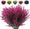 RECUTMS 8 Bundles Artificial Flowers, Faux Lavender Flower Plastic Shrubs for Indoor/Outdoor Decorations (Fuchsia)