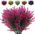 RECUTMS 8 Bundles Artificial Flowers, Faux Lavender Flower Plastic Shrubs for Indoor/Outdoor Decorations (Fuchsia)
