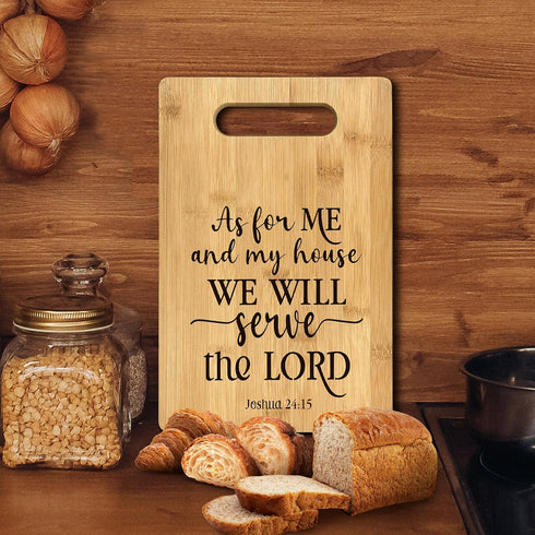 Christian Gifts For Women, As For Me And My House We Will Serve Bamboo Cutting Board Decor