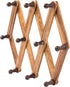 MyGift 10 Hook Burnt Wood Wall Mounted Expandable Accordion Peg Coat Rack for Entryway or Garage