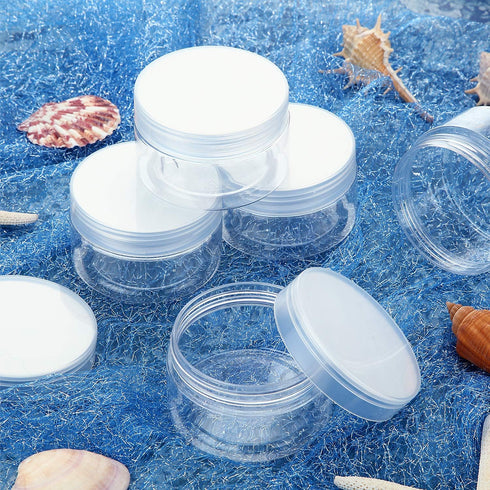 SATINIOR 6 Pack 4 oz Plastic Jars with Lids, Refillable Leakproof Round Empty Jars for Travel & Kitchen