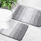 OLANLY Luxury Bathroom Rug Set, 2 Piece Soft Microfiber Bath Rugs, Non-Slip Light Grey Mats