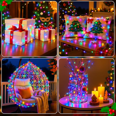 16FT 50 8 LED Fairy Lights Battery Operated with Timer, Modes USB Mini Twinkle Light, Small String Lights for Christmas