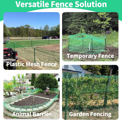 5x100ft Deer Fence Netting, Heavy Duty Plastic Mesh Fence for Deer, Rabbits, Birds & Chickens, Green Garden Netting