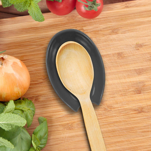 OGGI Spooner Ceramic Spoon Rest, Spoon Holder for Stove Top and Countertop, Kitchen Decor for Coffee Bar Accessories