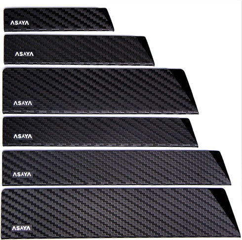 Asaya Professional Knife Edge Guards - Universal Blade Covers, 6Pcs, Extra Strength ABS Plastic, BPA-Free Felt Lining,