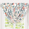DriftAway Ada Botanical Print Lined Thermal Insulated Window Valance, 52 Inch by 18 Inch, Ivory Orange Teal