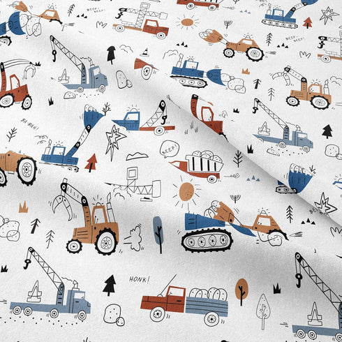 6 Set Set Peopleareok Piece Construction Comforter Twin, Cartoon Truck Cars Excavator Tractor Bedding for Boys Toddler