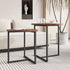 HOJINLINERO Set 2 Round Coffee Table of End Tables for Living Room,Black Small Coffee Table Living Room Table,Metal