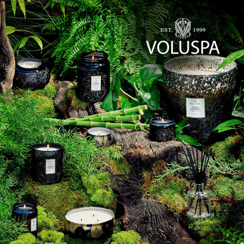 Voluspa Moso Bamboo Petite Candle Jar, 3.2 Ounce, Coconut Wax, 25 Hour Burn Time, Handcrafted in The USA