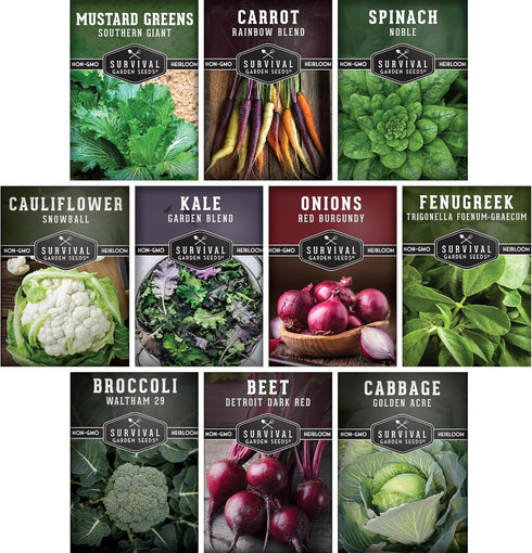 10 Spring Vegetable Seed Collection for Planting | Cool Season Root Vegetables