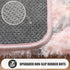 Moroccan Area Rug 4x6, Fluffy Pink and Grey Trellis Shaggy Rug for Girls Bedroom, Soft Plush Carpet for Living Room