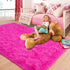 ISEAU Fluffy Rug Carpets, Soft Shaggy Area Rugs for Kids Room, Comfy Cute Nursery Mat, 3ft x 5ft, Hot Pink