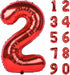 40 Inch Red Big Number 2 Birthday Party Decoration - Foil Polyester Film Balloons for Anniversary Party Wedding for
