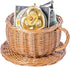 Wicker Saucer Coffee Mug Cup, Decorative Gift Basket, Desk Organizer