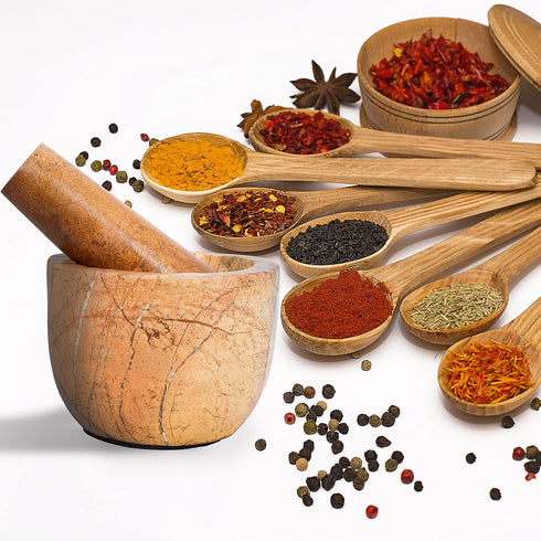 Mortar and Pestle, Heavy Duty Polished Hard Stone Grinder for Spices, Pastes, Herbs, Seasoning (Bidasar)