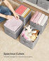 SONGMICS Set of 6 Storage Cubes, 11-Inch Non-Woven Fabric Bins with Double Handles, Foldable Closet Organizers, Cattail
